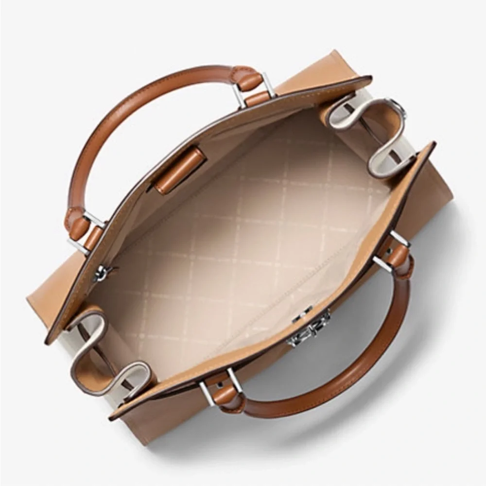 Michael Kors Hamilton Medium Color-Block Leather Satchel